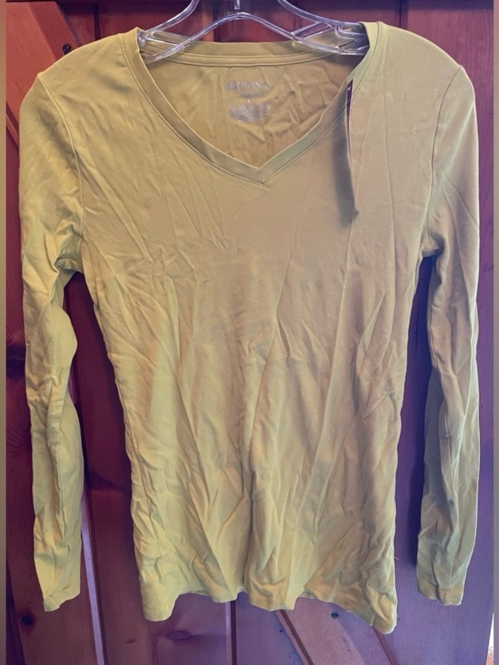 2 Merona Casual Long Sleeve Tops in Pink & Yellow-Lime Small-Medium New With Tag - Picture 7 of 8